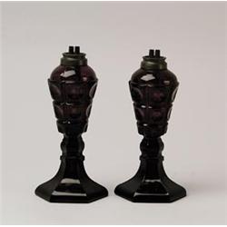 PAIR OF WHALE OIL LAMPS.  