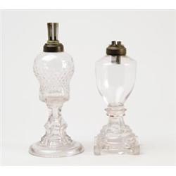 LOT OF TWO WHALE OIL LAMPS.  