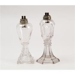 LOT OF TWO WHALE OIL LAMPS.  