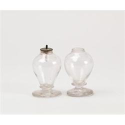 LOT OF TWO DROP BURNER FLUID LAMPS.  