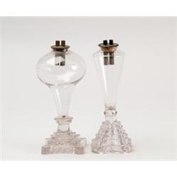 LOT OF TWO WHALE OIL LAMPS.  