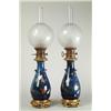 Image 1 : MAGNIFICENT LARGE PAIR OF EARLY FRENCH MAJOLICA MODERATOR LAMPS.  