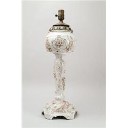 PORCELAIN BANQUET LAMP.  