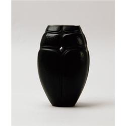 LALIQUE SCARAB VASE.  