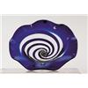 Image 1 : PAIRPOINT COBALT BLUE TWIRL COMPOTE.  