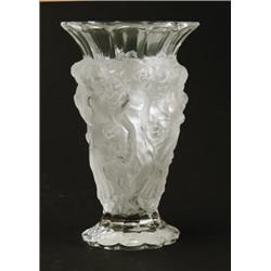 SIGNED R. LALIQUE VASE.  