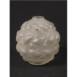 R. LALIQUE FROSTED VASE "CAMARET".  