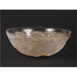 R. LALIQUE BOWL WITH FISH DECORATION.  