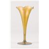 Image 1 : SIGNED STEUBEN GOLD TRUMPET VASE.  