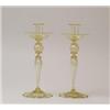 Image 1 : PAIR OF TIFFANY CITRON YELLOW CANDLESTICKS.  
