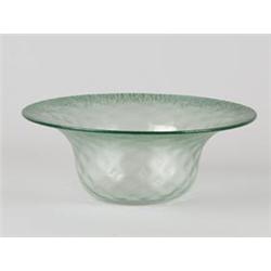 SIGNED TIFFANY GREEN PASTEL BOWL.  