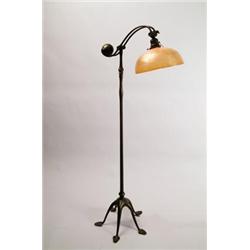 SIGNED TIFFANY FAVRILE COUNTERBALANCE FLOOR LAMP.  