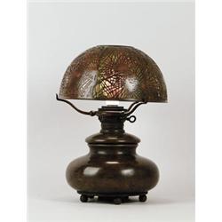 SIGNED TIFFANY PINE NEEDLE LAMP.  