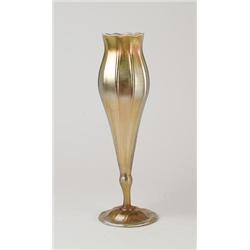 TIFFANY GOLD FLORIFORM VASE.  