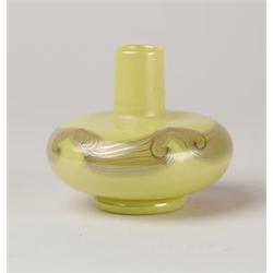 TIFFANY YELLOW DECORATED VASE.  