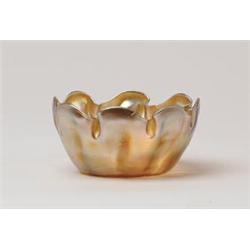 TIFFANY IRIDESCENT GOLD BOWL.  
