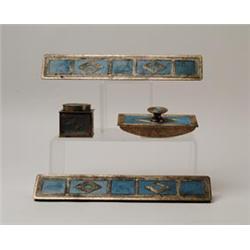 FOUR PIECE TIFFANY DESK SET.  