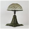 Image 1 : SIGNED TIFFANY ACORN SHADE WITH ASSOCIATED LAMP BASE. 