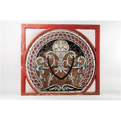ROUND LEADED GLASS WINDOW.  