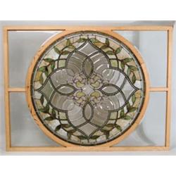 ROUND LEADED GLASS WINDOW.  