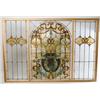 Image 1 : THREE PANELED LEADED GLASS WINDOW.  