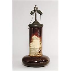 LARGE WELLER DICKENSWARE LAMP BASE.  