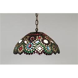 CONTEMPORARY HANGING JEWELED LAMP.  