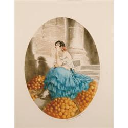 LOUIS ICART "ORANGE SELLER". 