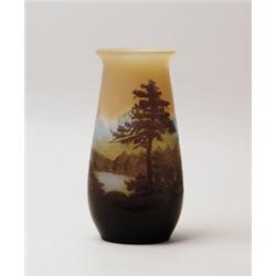 SIGNED GALLE SCENIC VASE.  