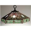 Image 1 : SIGNED SUESS LEADED GLASS HANGING LAMP.  