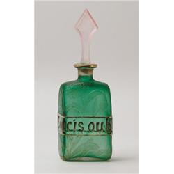  SIGNED DAUM CAMEO BOTTLE.   