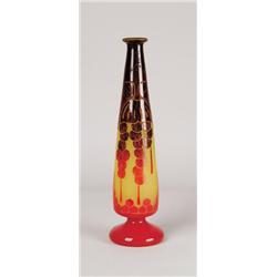 SIGNED LE VERRE FRANCAIS CAMEO VASE. 