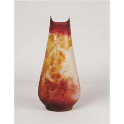 SIGNED GALLE CAMEO GLASS VASE. 