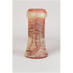 SIGNED DEVEZ CAMEO GLASS VASE.  