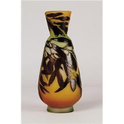 SIGNED GALLE CAMEO GLASS VASE.  
