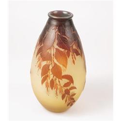 GOOD SIGNED GALLE CAMEO VASE.  