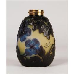 SIGNED GALLE MOLD BLOWN CAMEO LAMP BASE.  