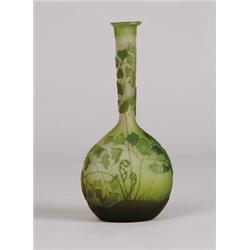 SIGNED GALLE CAMEO BANJO VASE.  