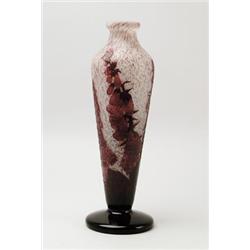 SIGNED DELATTE CAMEO VASE.  