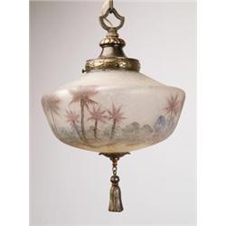 HANDEL TROPICAL SCENIC CHANDELIER.  