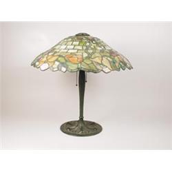 FLORAL LEADED DUFFNER & KIMBERLY TABLE LAMP. 