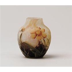 SIGNED DAUM NANCY CAMEO VASE.  