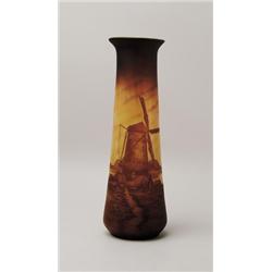 SIGNED MULLER SCENIC VASE. 