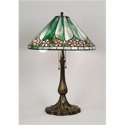 ART NOUVEAU LEADED TABLE LAMP.  