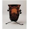 Image 1 : SIGNED MULLER ART DECO FLORAL VASE.  