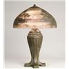 Image 1 : GOOD SIGNED HANDEL TROPICAL PAINTED TABLE LAMP.  