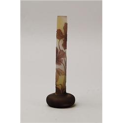 SIGNED GALLE CAMEO FLORAL VASE.  