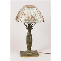 SIGNED PUFFY BOUDOIR TABLE LAMP.  