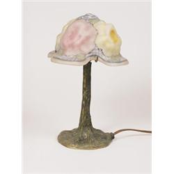 GOOD SIGNED PAIRPOINT ROSE PUFFY BOUDOIR LAMP.  