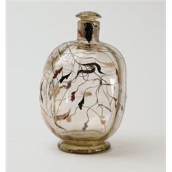 EARLY SIGNED GALLE ENAMELED BOTTLE. 